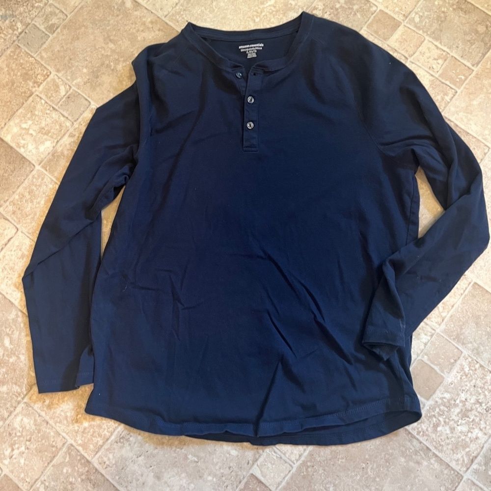 Amazon Essentials Blue Henley XL-Slim